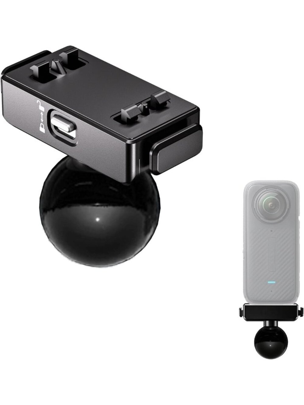 25mm Magnetic Ball Head Mount with Lock for Insta360 & Motorcycle, Aluminum